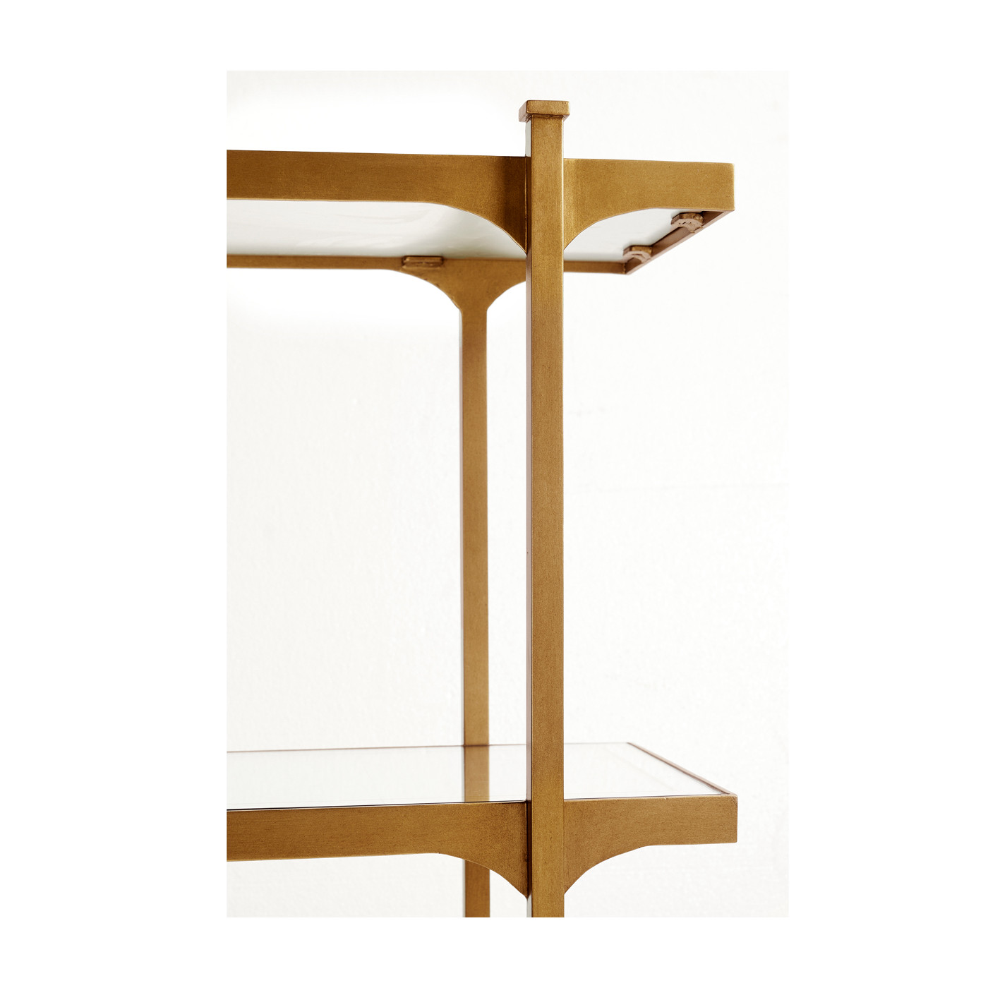 Églomisé & Gilded Iron Three-Tier Étagère