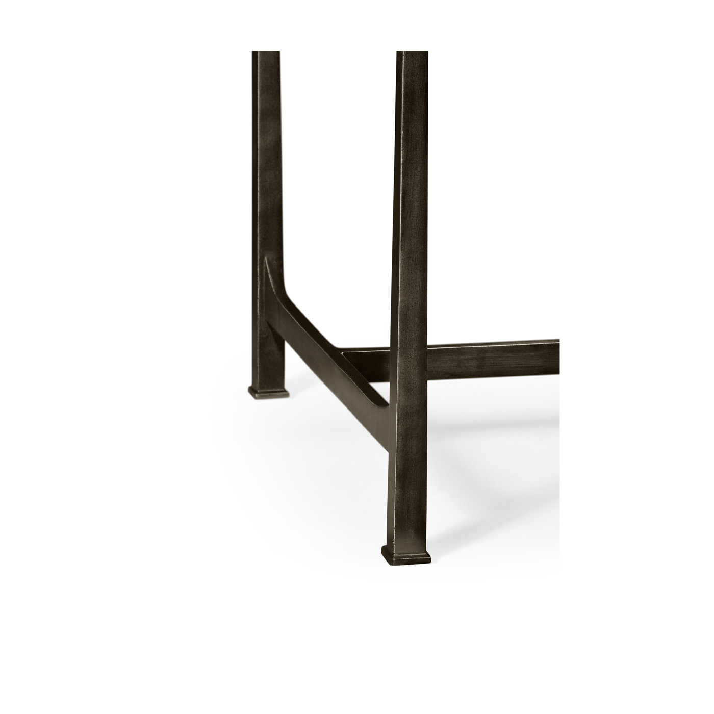 Anthracite Faux Shagreen Coffee Table with Bronze Base