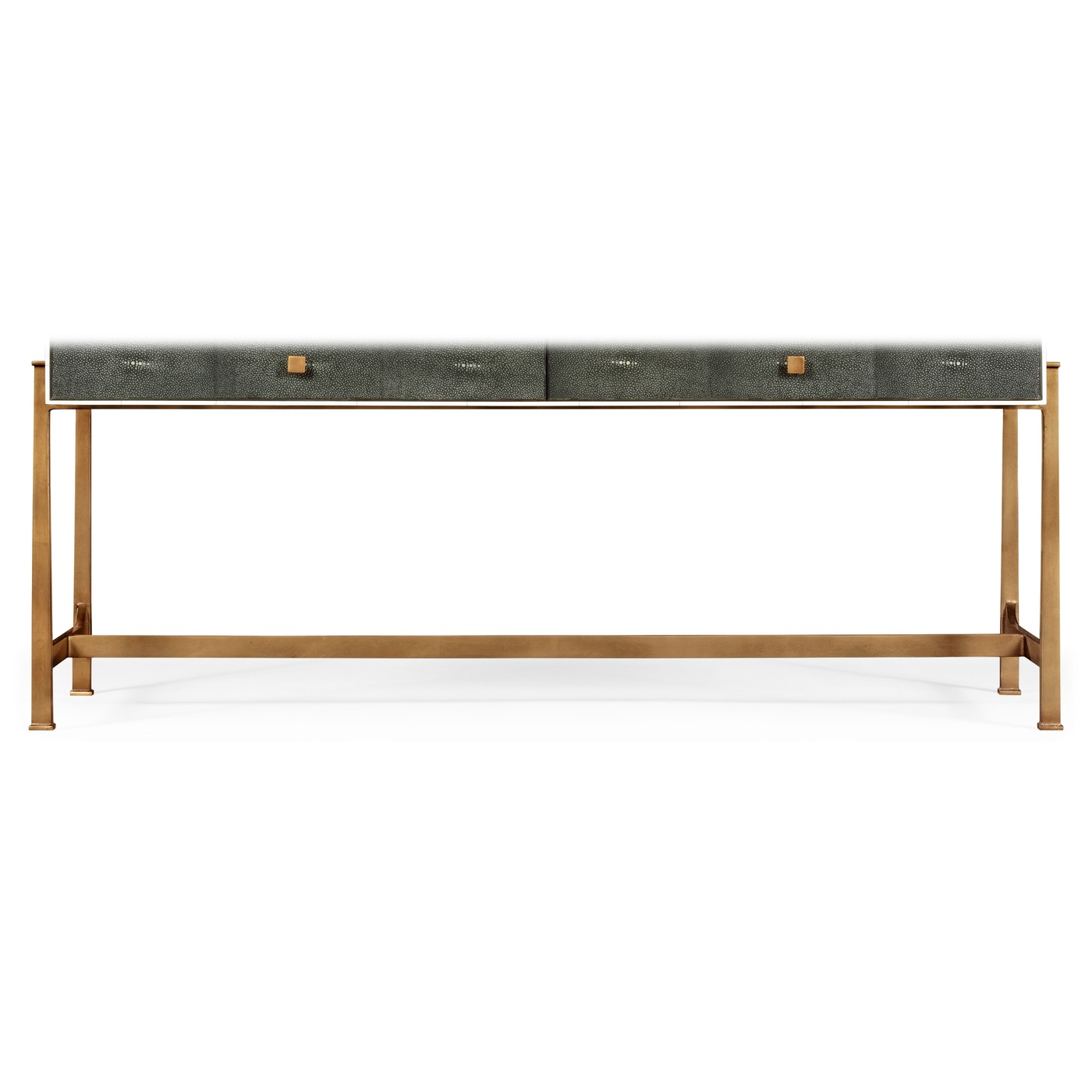 Anthracite Faux Shagreen Coffee Table with Gilded Base