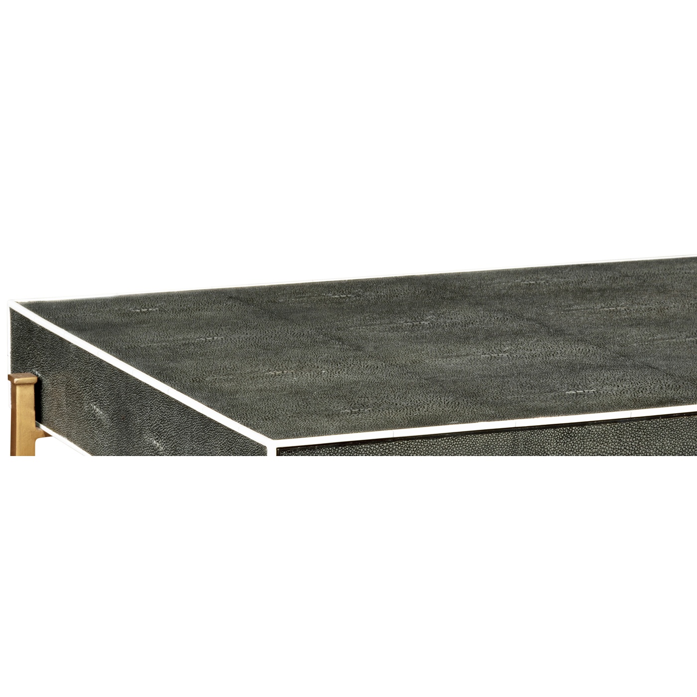 Anthracite Faux Shagreen Coffee Table with Gilded Base