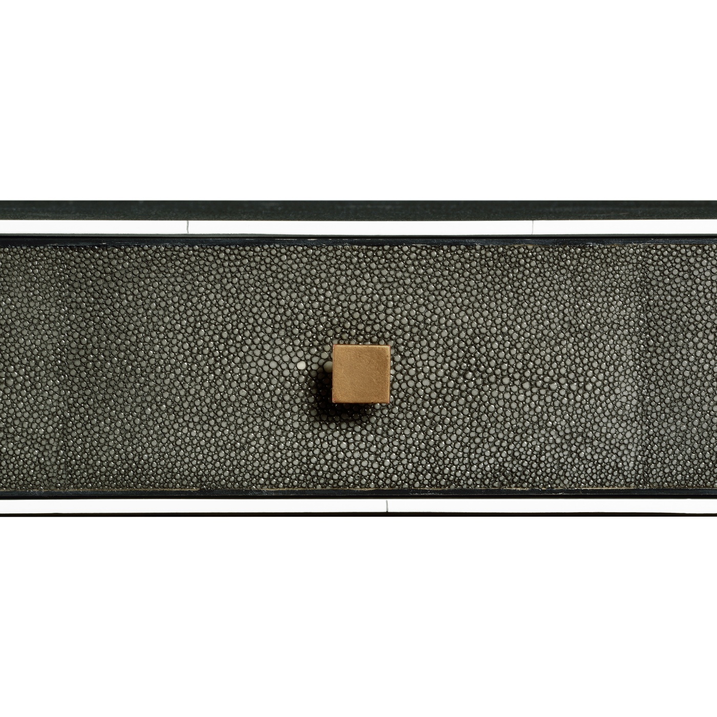 Anthracite Faux Shagreen Coffee Table with Gilded Base