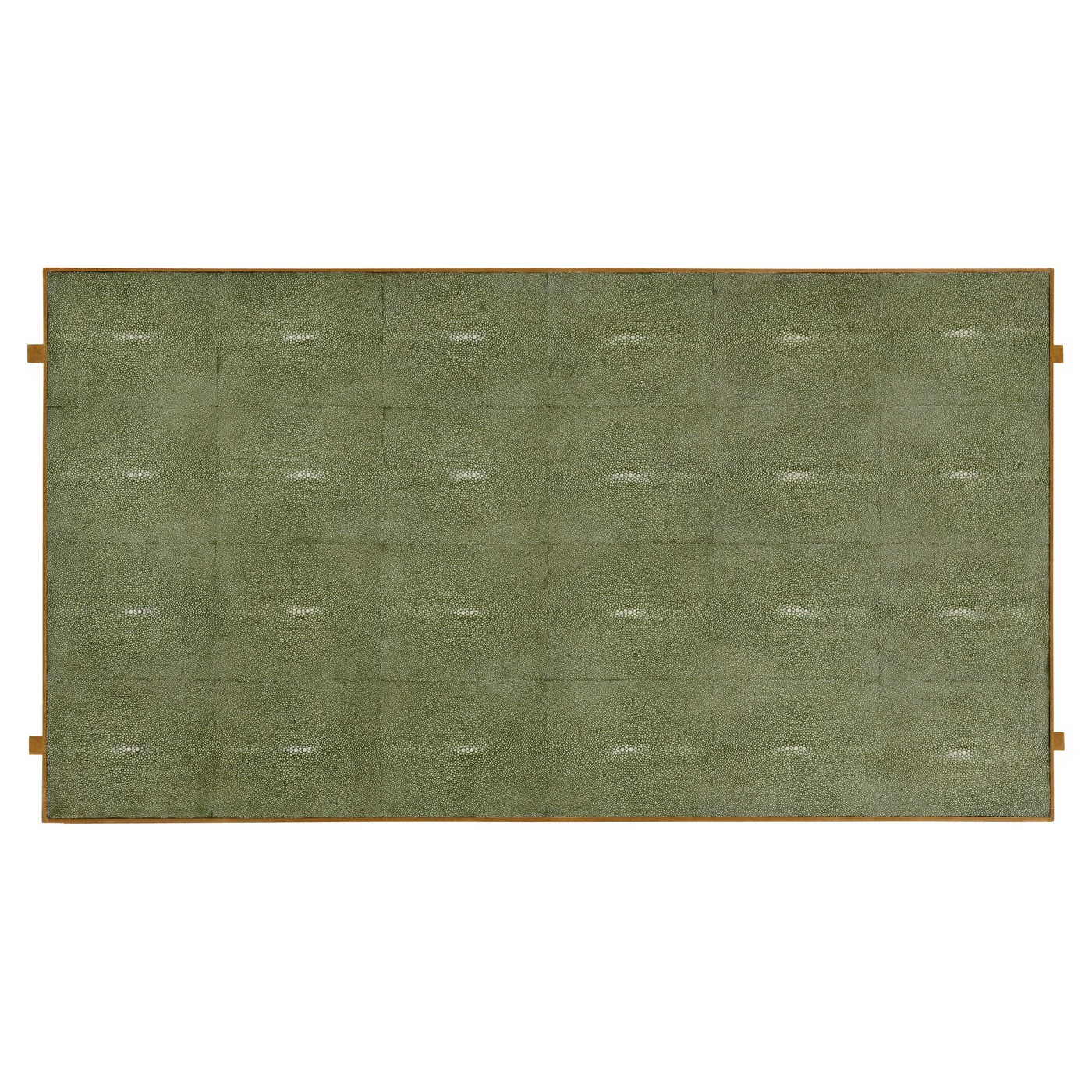 Green Faux Shagreen Coffee Table with Gilded Base