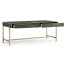 Anthracite Faux Shagreen Coffee Table with Silver Base