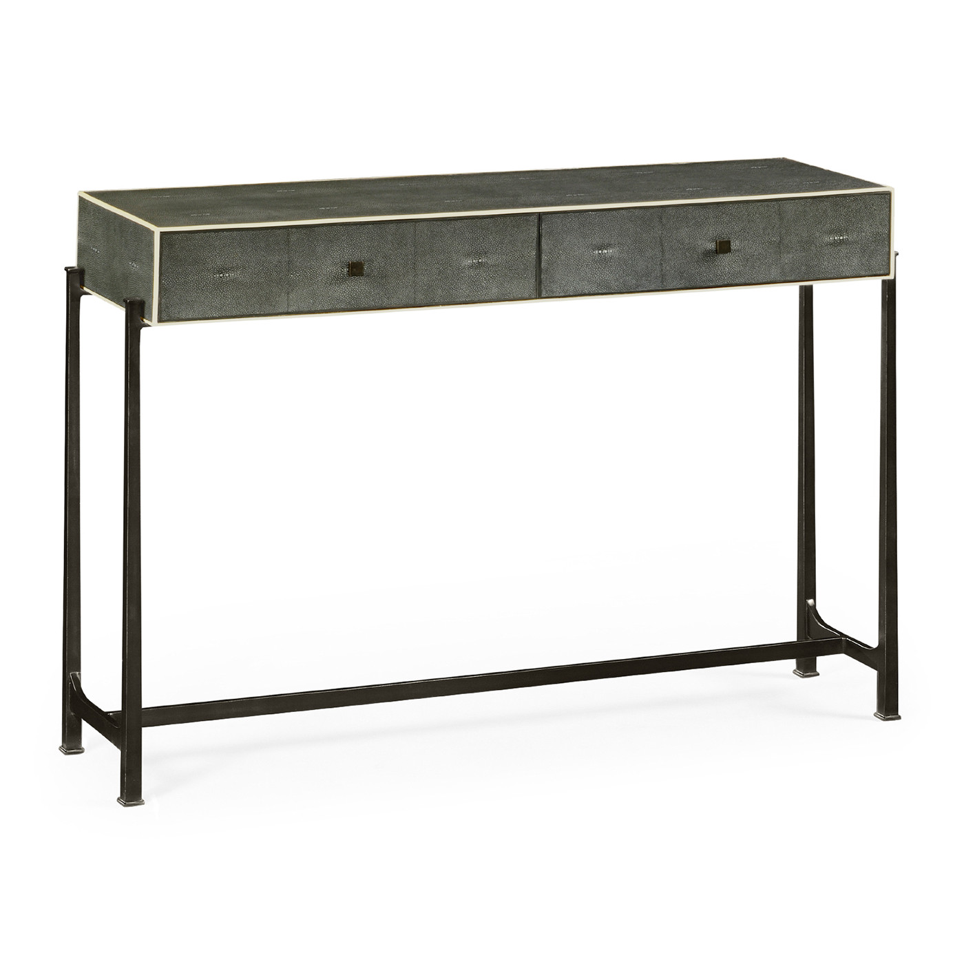 Anthracite Faux Shagreen & Bronze Console