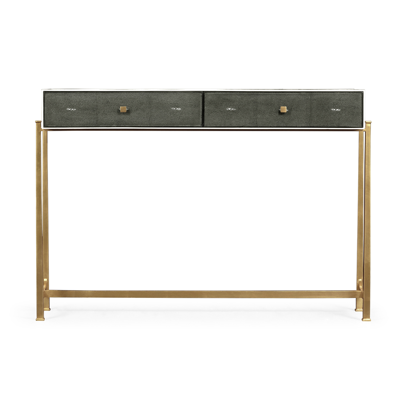 Anthracite Faux Shagreen & Gilded Console 
