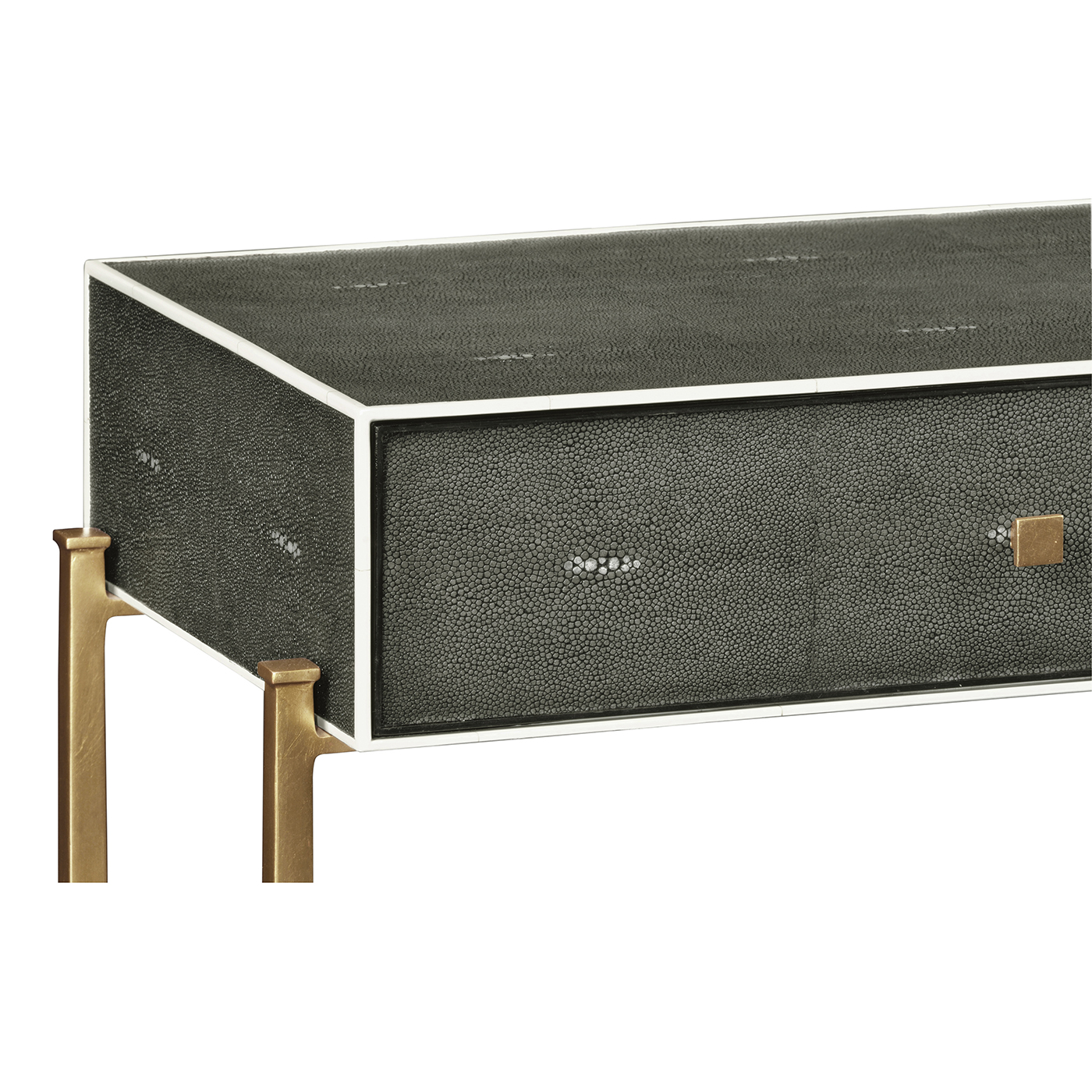 Anthracite Faux Shagreen & Gilded Console 