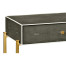 Anthracite Faux Shagreen & Gilded Console 
