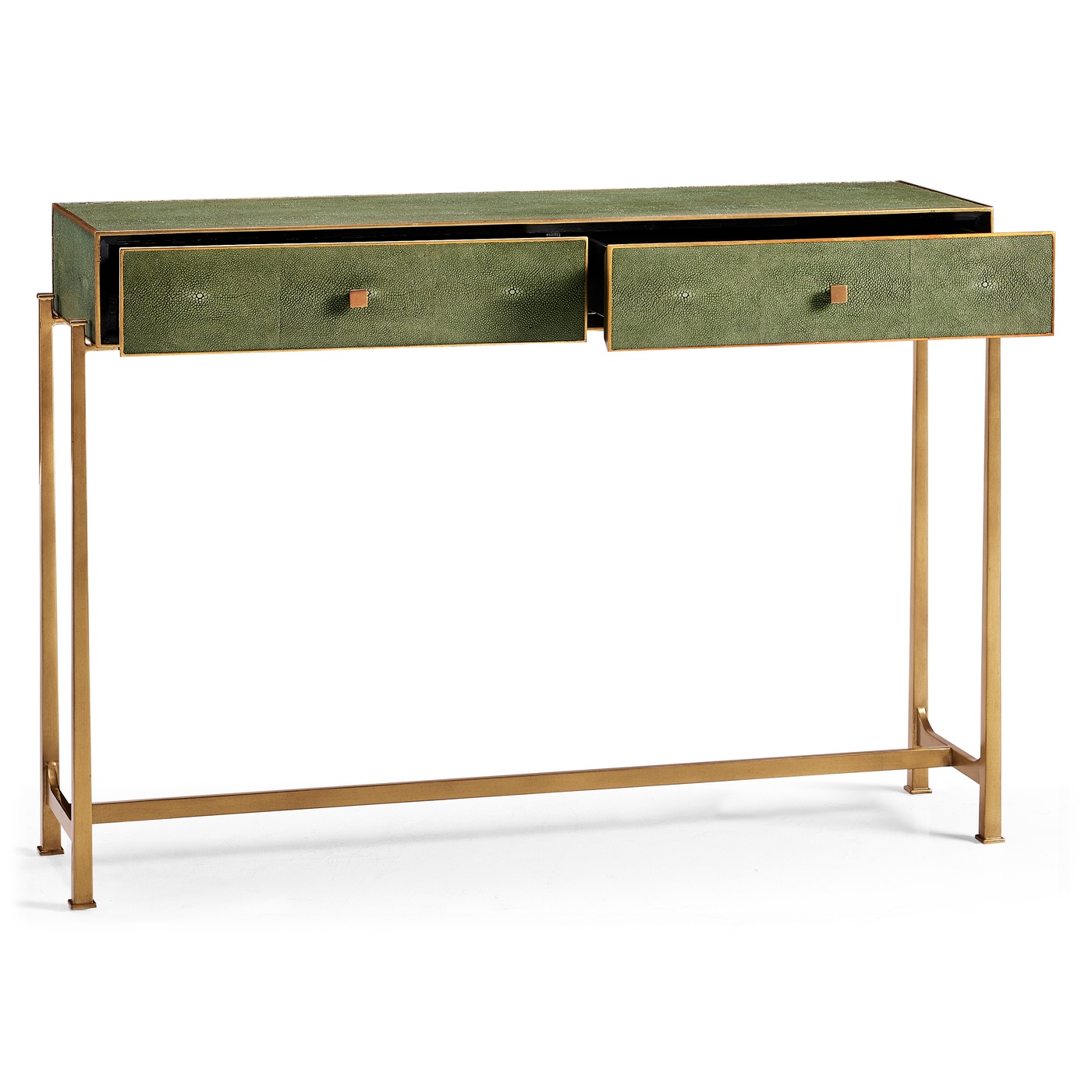 Green Faux Shagreen & Gilded Console 