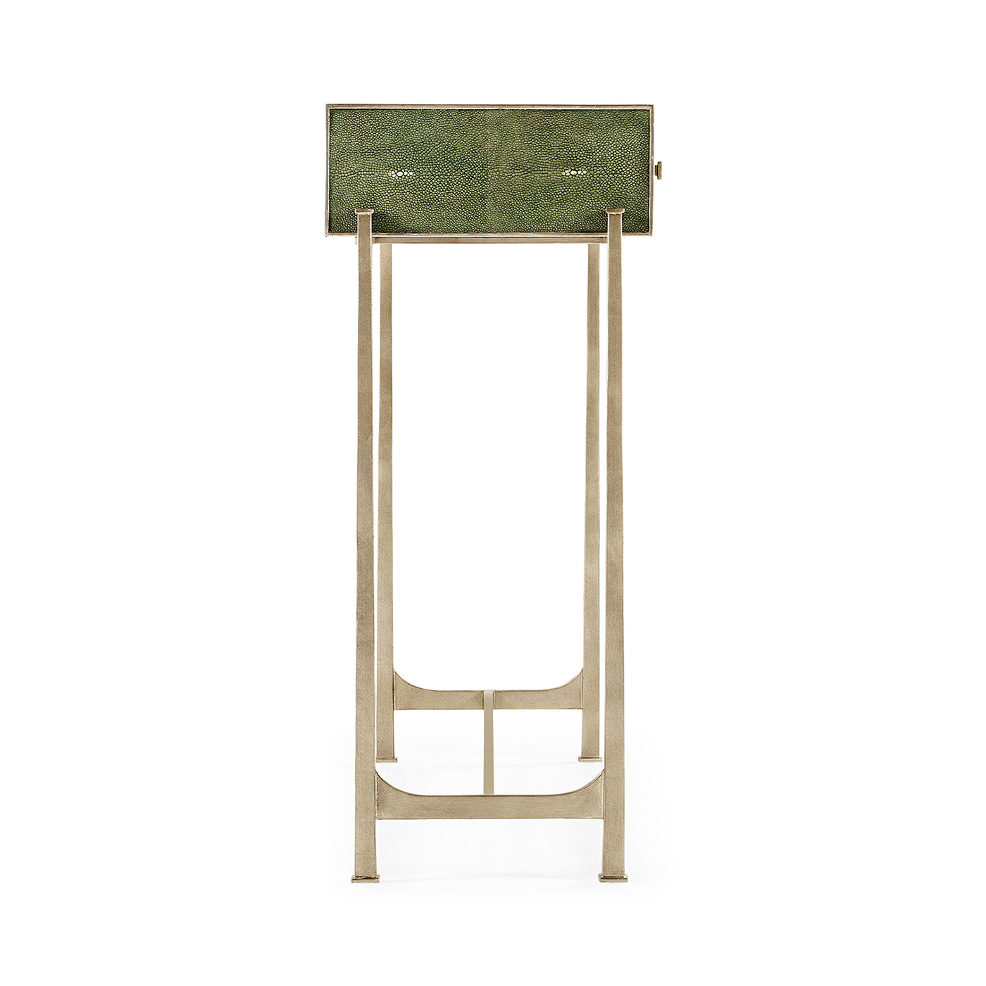 Green Faux Shagreen & Silver Console