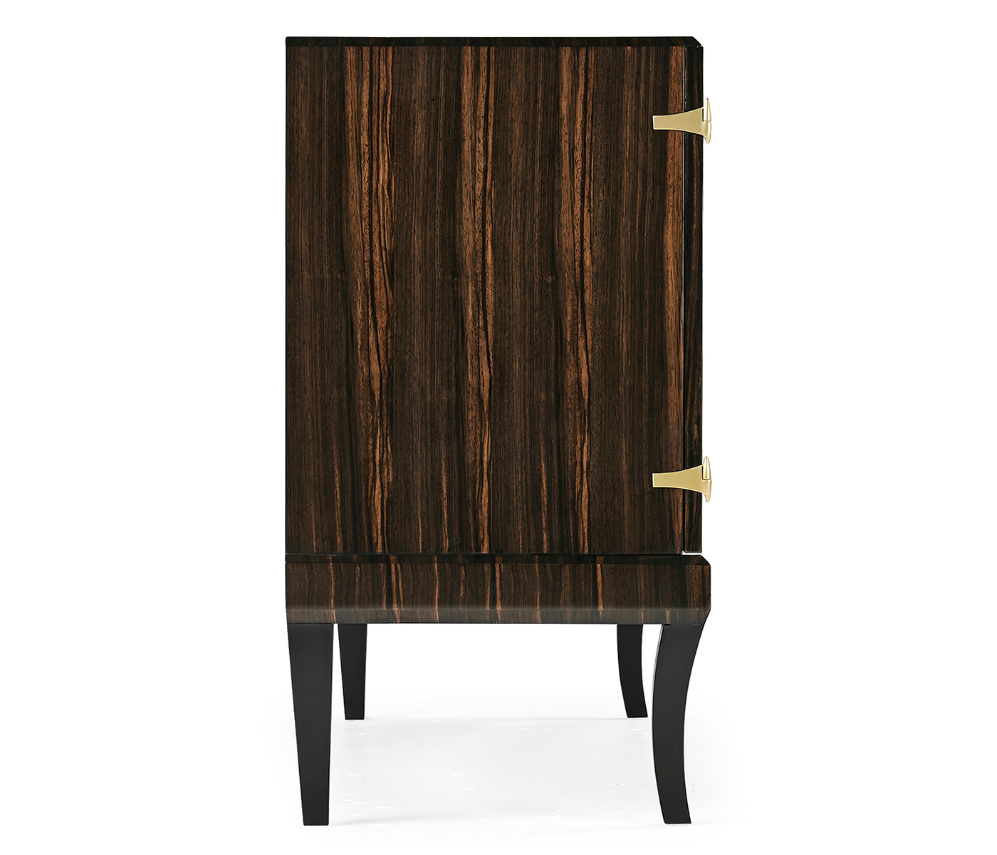 Rectangular Curved Art Deco Macassar Ebony High Lustre Sideboard