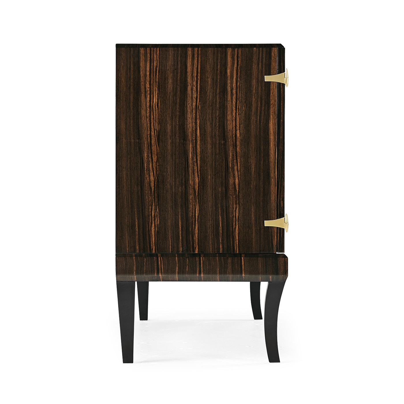 Rectangular Curved Art Deco Macassar Ebony High Lustre Sideboard