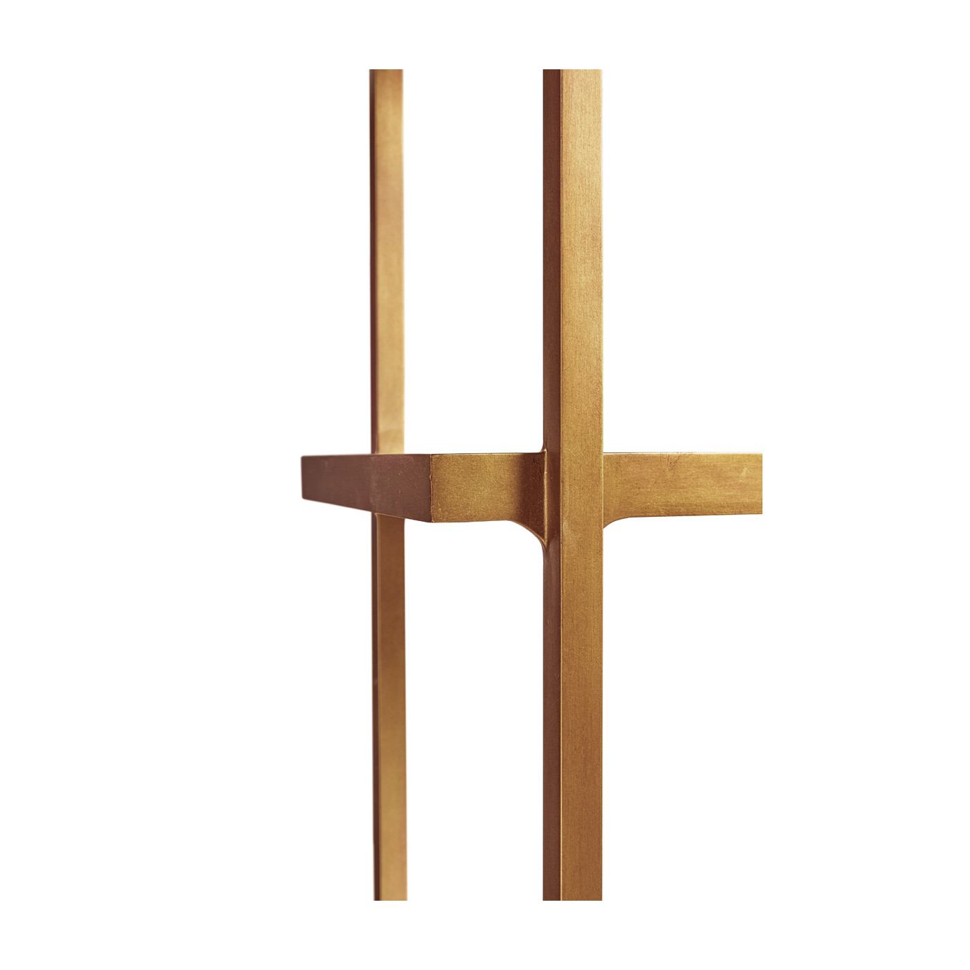 Églomisé & Gilded Iron Narrow Four-Tier Étagère