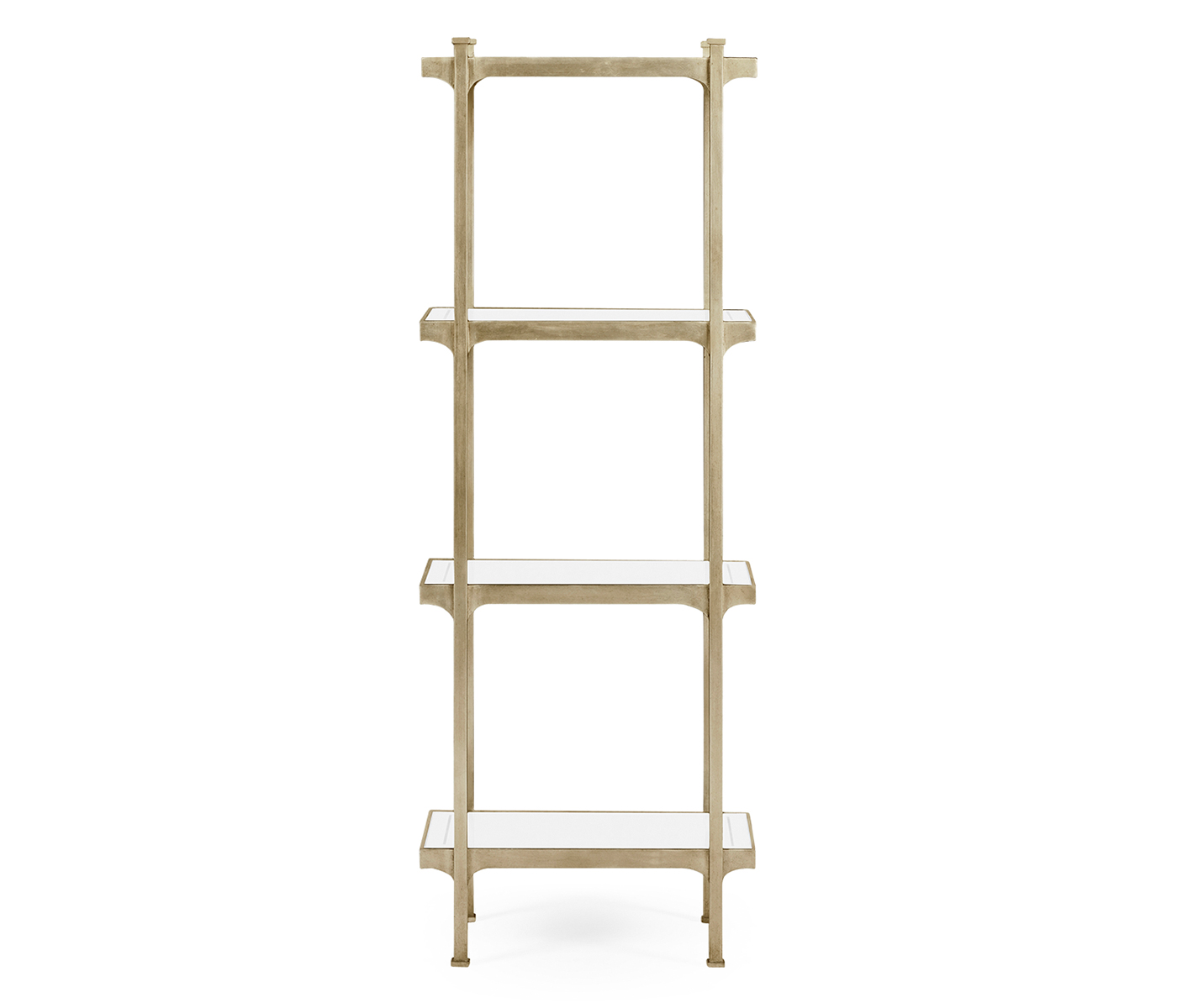 Églomisé & Silver Iron Narrow Four-Tier Étagère