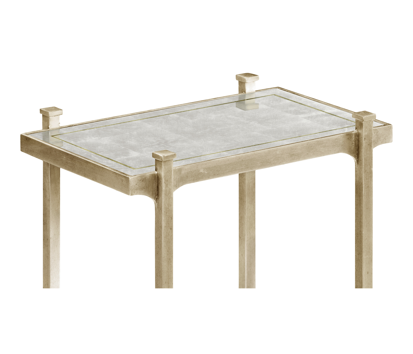 Églomisé & Silver Iron Narrow Four-Tier Étagère