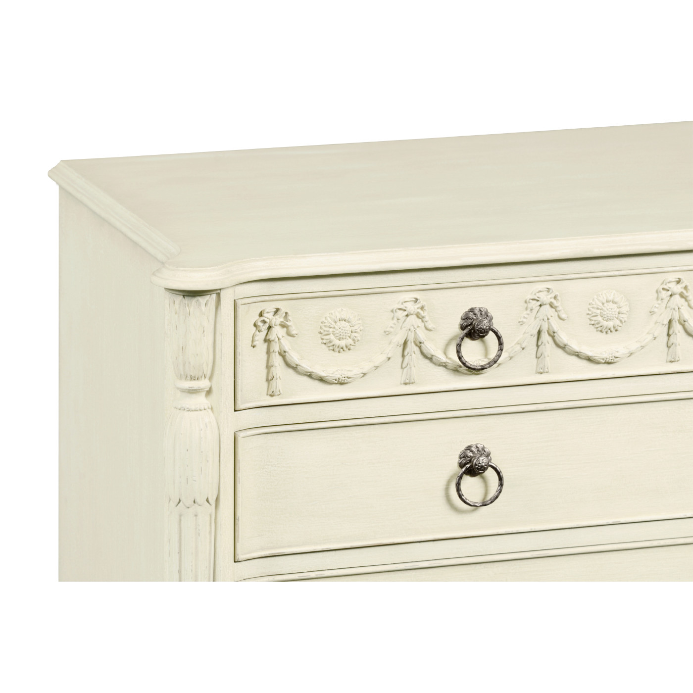 Neo-classical white painted chest of drawers