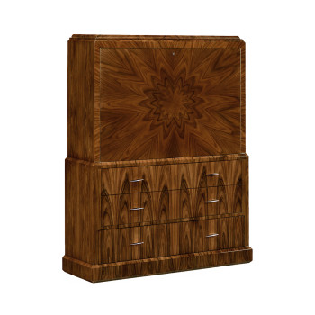 Art Deco style secretaire with stainless steel (High lustre)