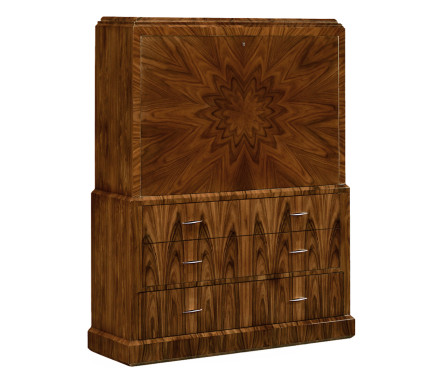 Art Deco style secretaire with stainless steel (High lustre)