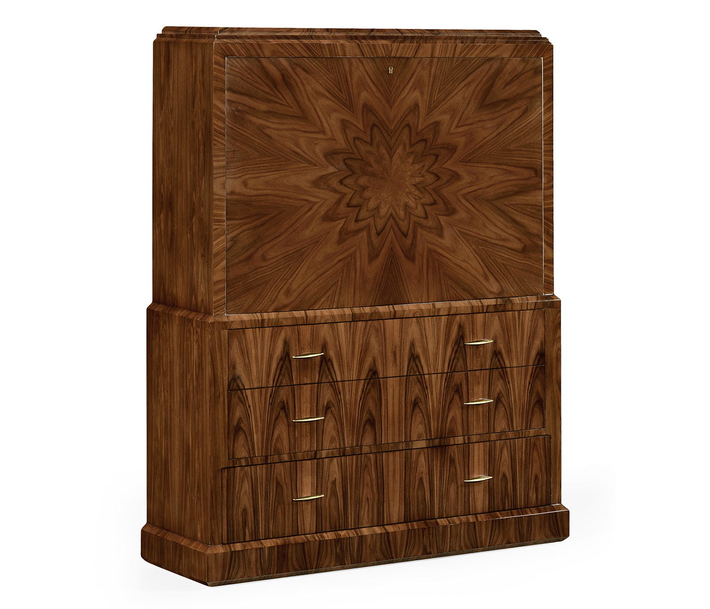 Art Deco Satin Secretaire with Brass