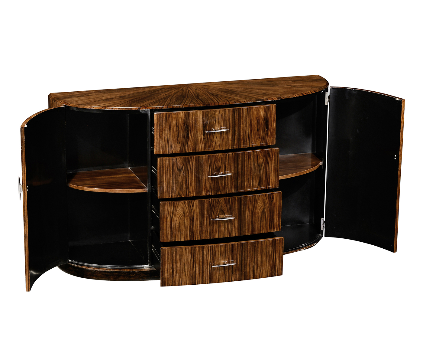 Art Deco demilune sideboard with stainless steel (High lustre)