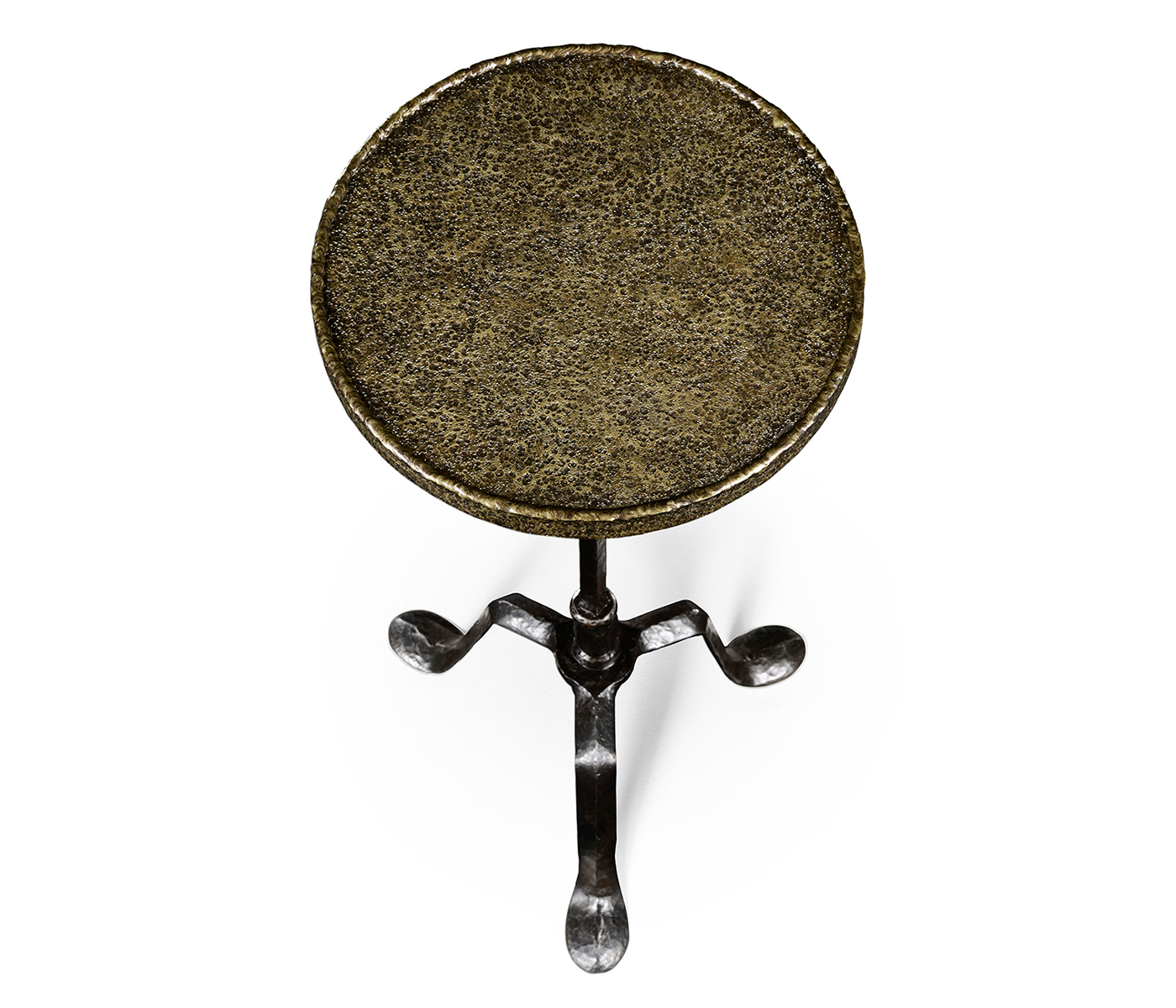 Textured Brass & Iron Lamp Table