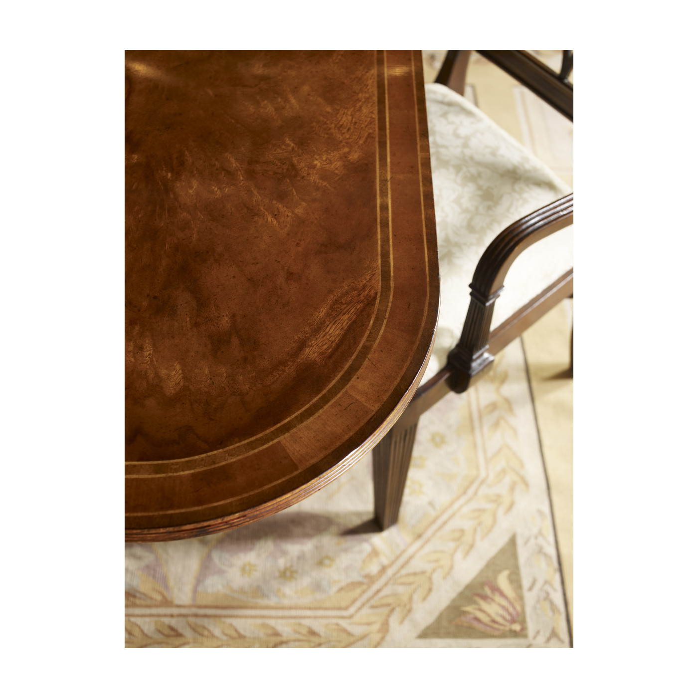 Regency Crotch Walnut Curved Back Arm Chair