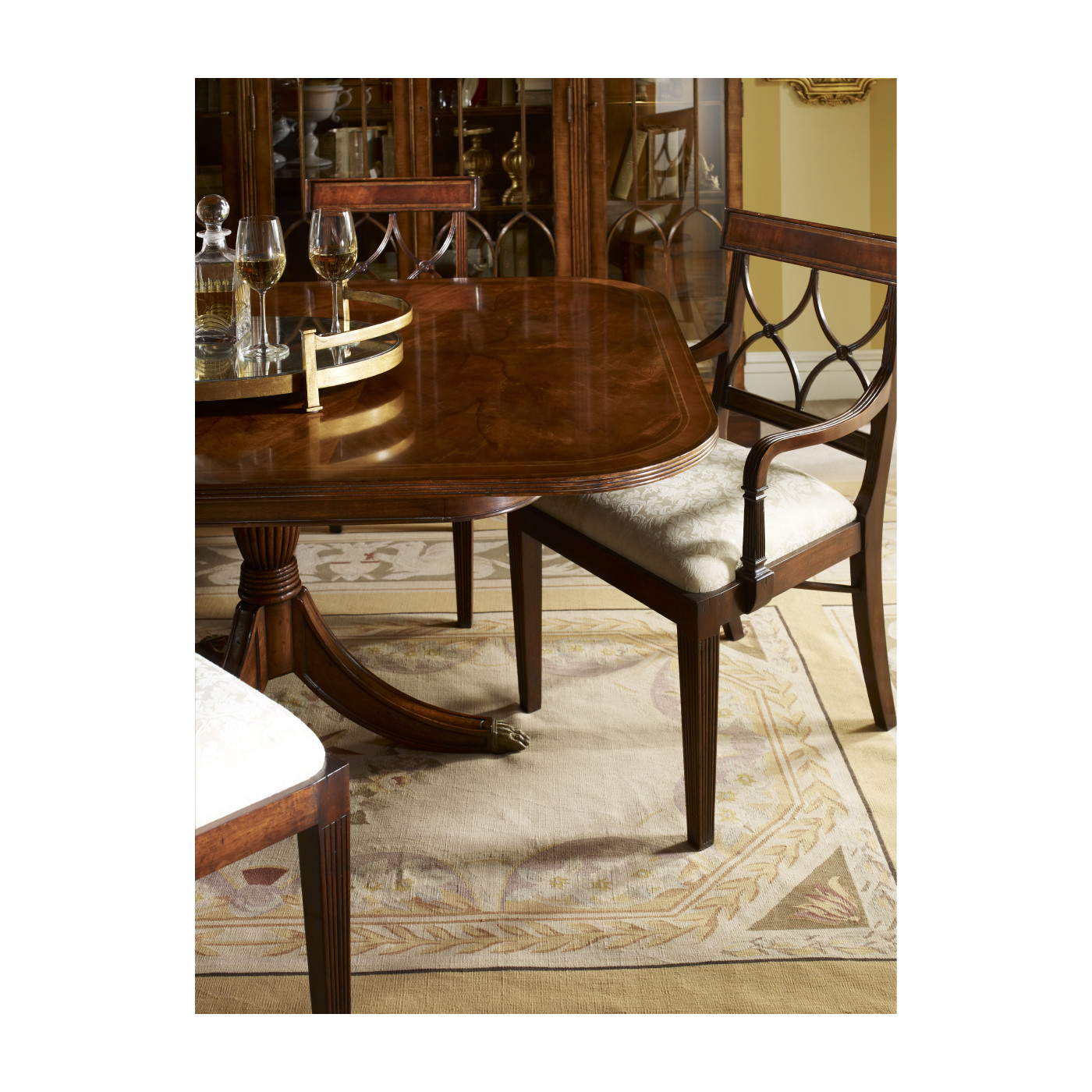 Regency Black Painted Curved Back Arm Chair