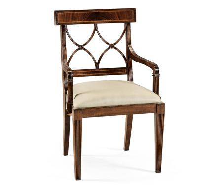 Regency Mahogany Curved Back Arm Chair