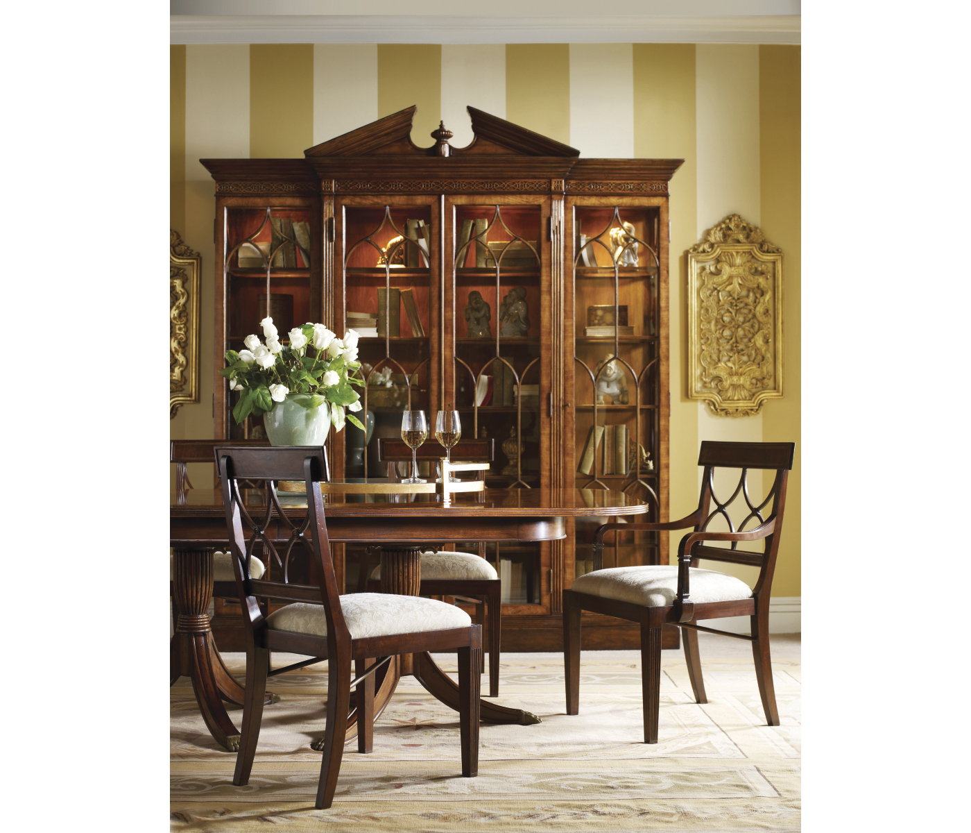 Regency Mahogany Curved Back Arm Chair