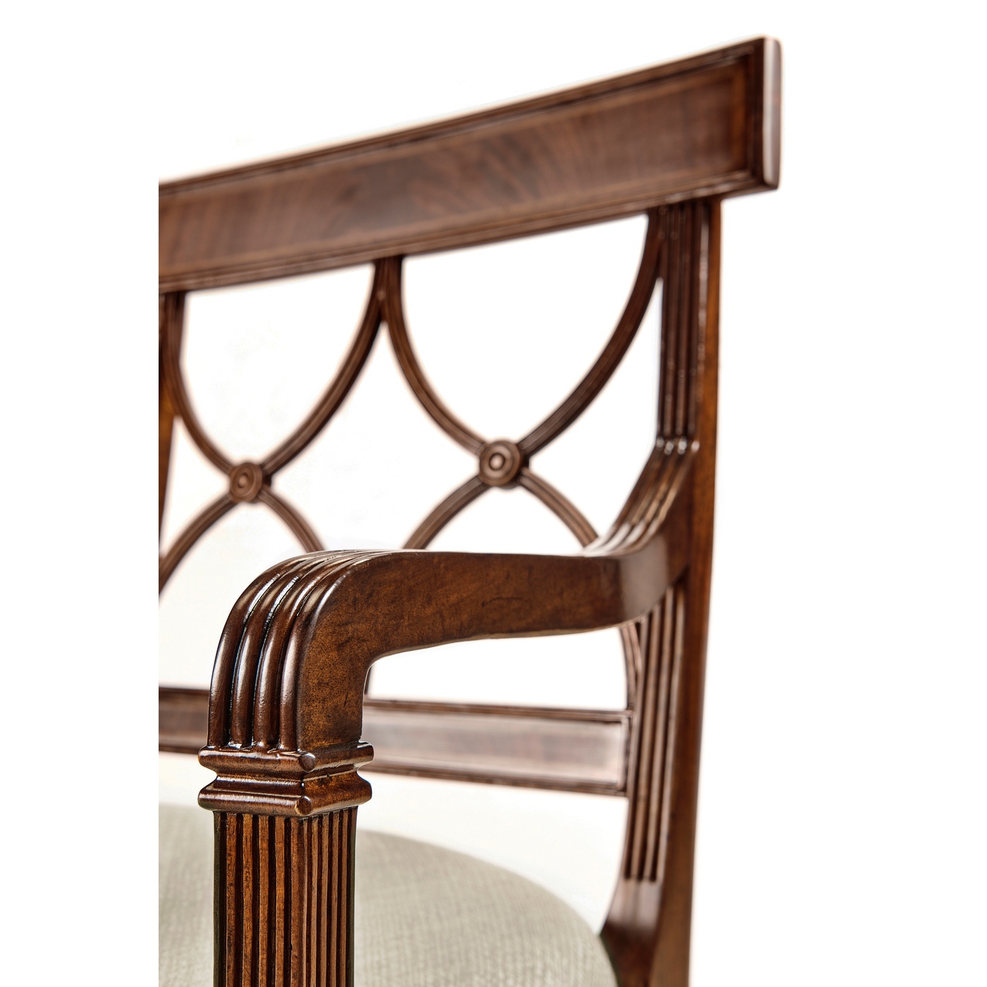 Regency Mahogany Curved Back Arm Chair