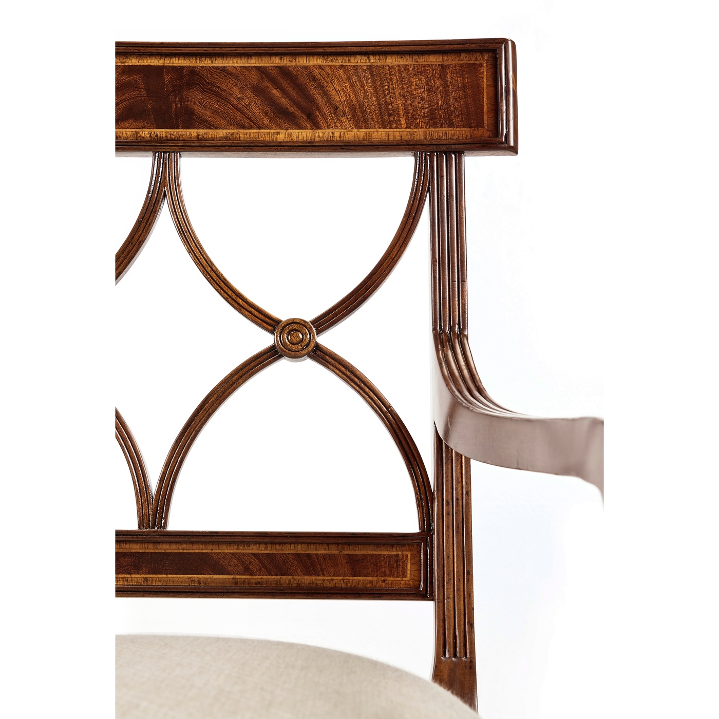 Regency Mahogany Curved Back Arm Chair