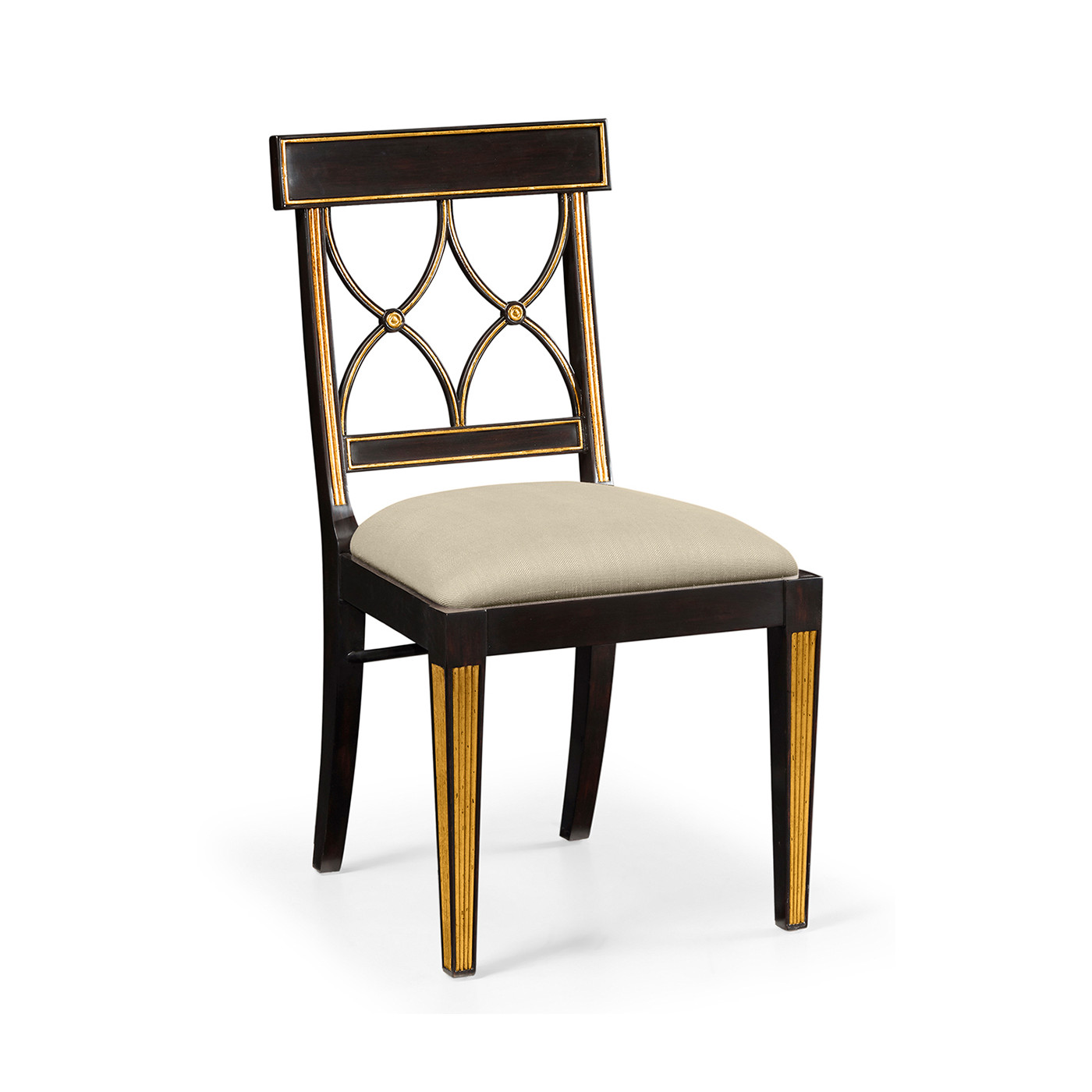 Regency Black Painted Curved Back Side Chair