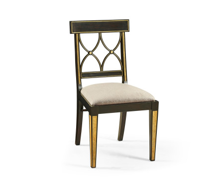Regency Black Painted Curved Back Side Chair