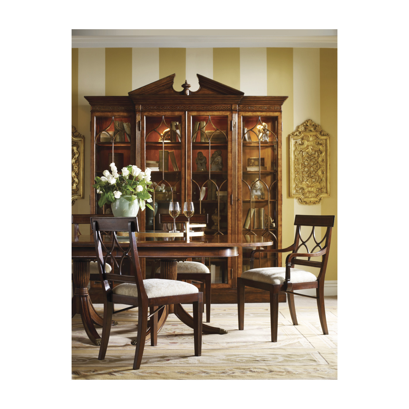 Regency Black Painted Curved Back Side Chair