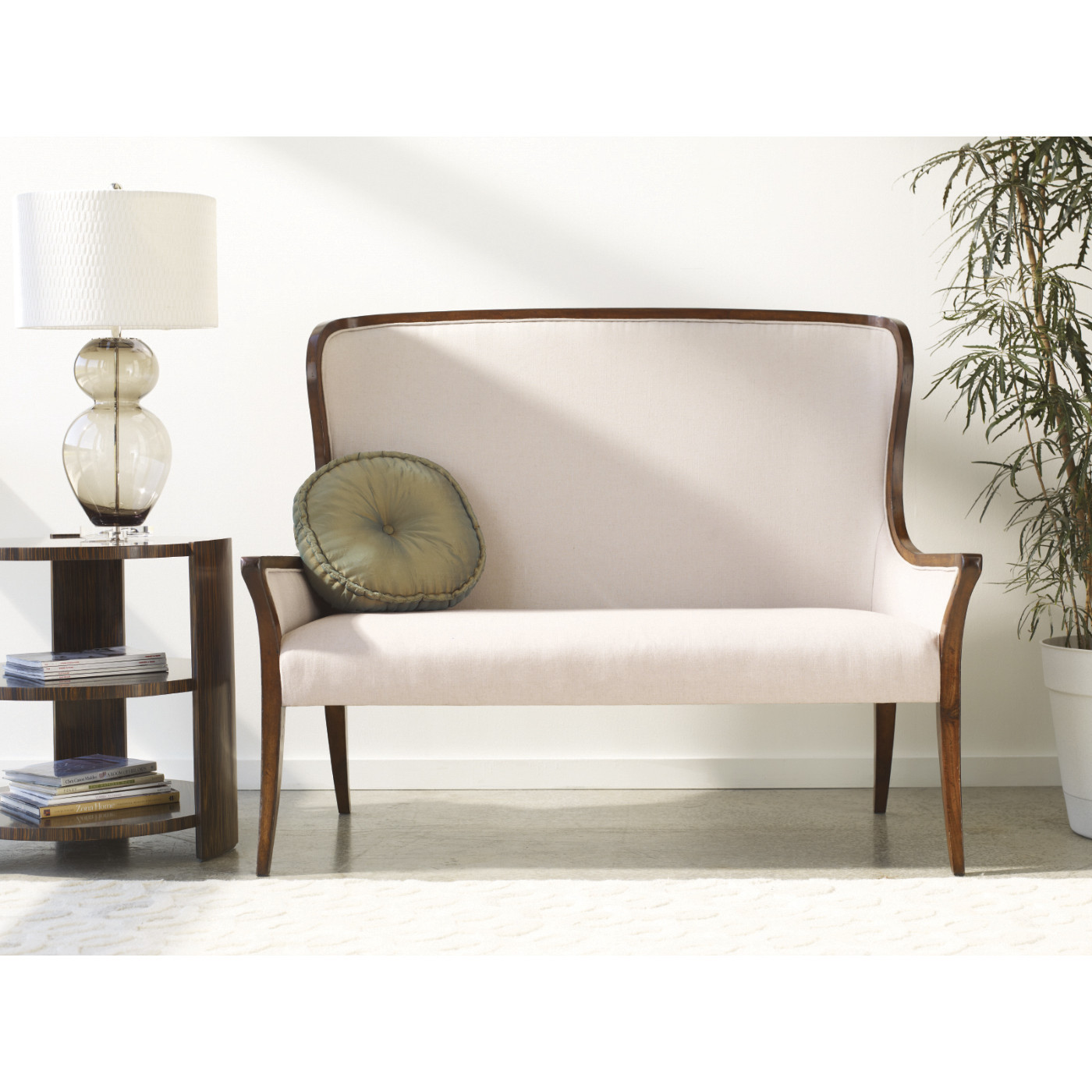 High Curved Back Upholstered Settee