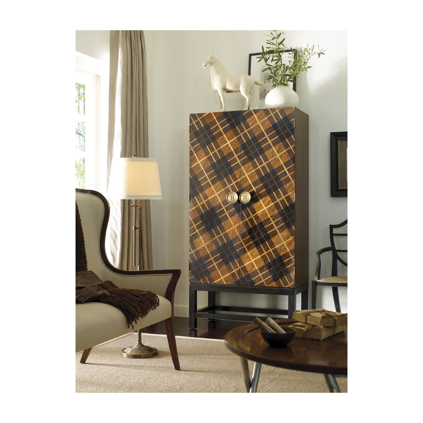 High Curved Back Upholstered Settee