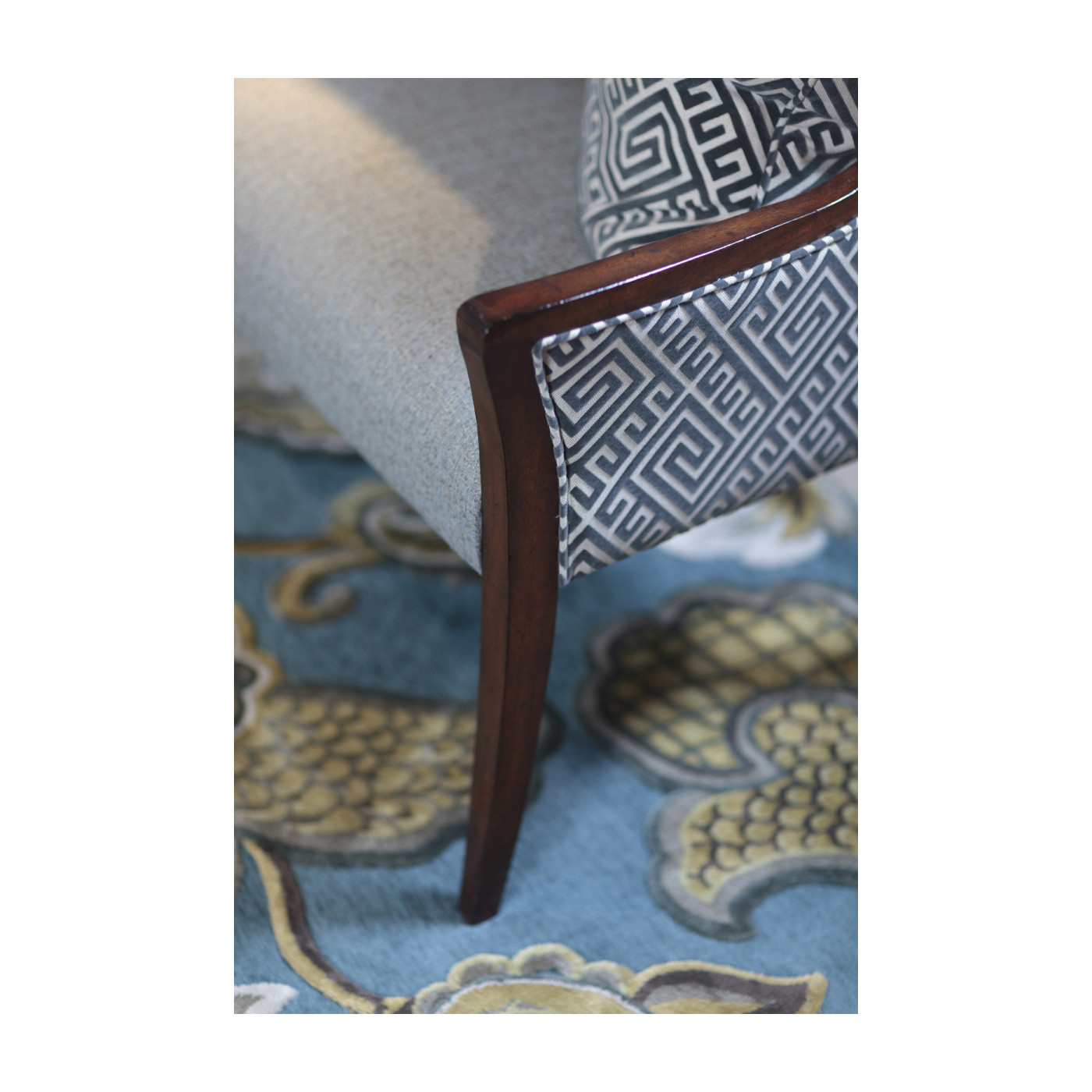 High Curved Back Upholstered Settee