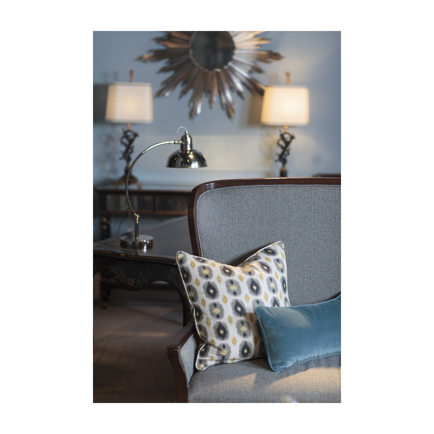 High Curved Back Upholstered Settee