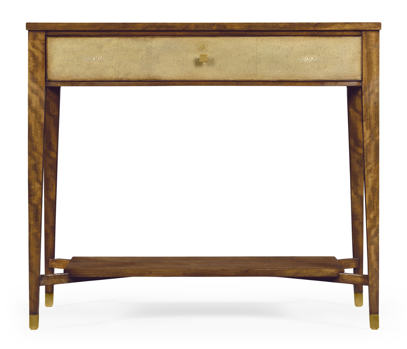 Ivory Shagreen Rectangular Sofa Table with Drawer