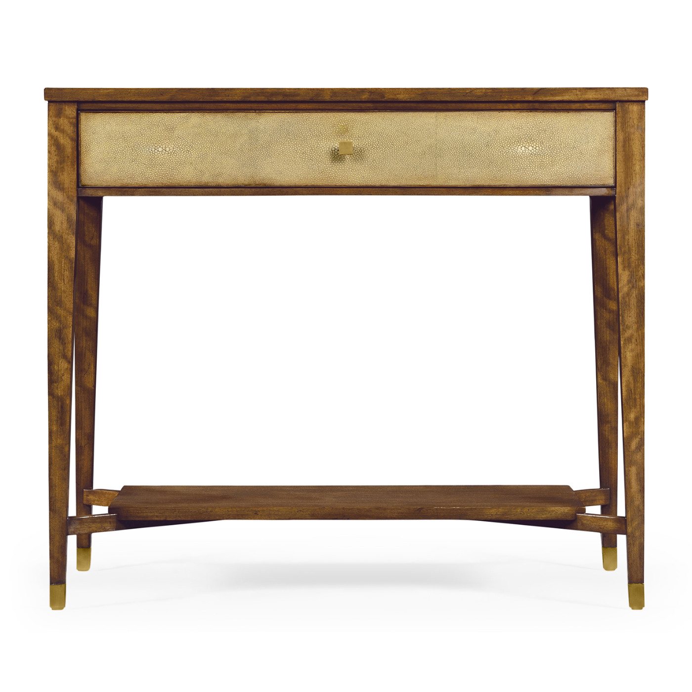 Ivory Shagreen Rectangular Sofa Table with Drawer