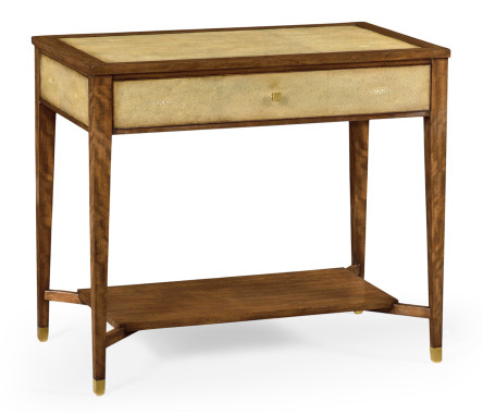 Ivory Shagreen Rectangular Sofa Table with Drawer