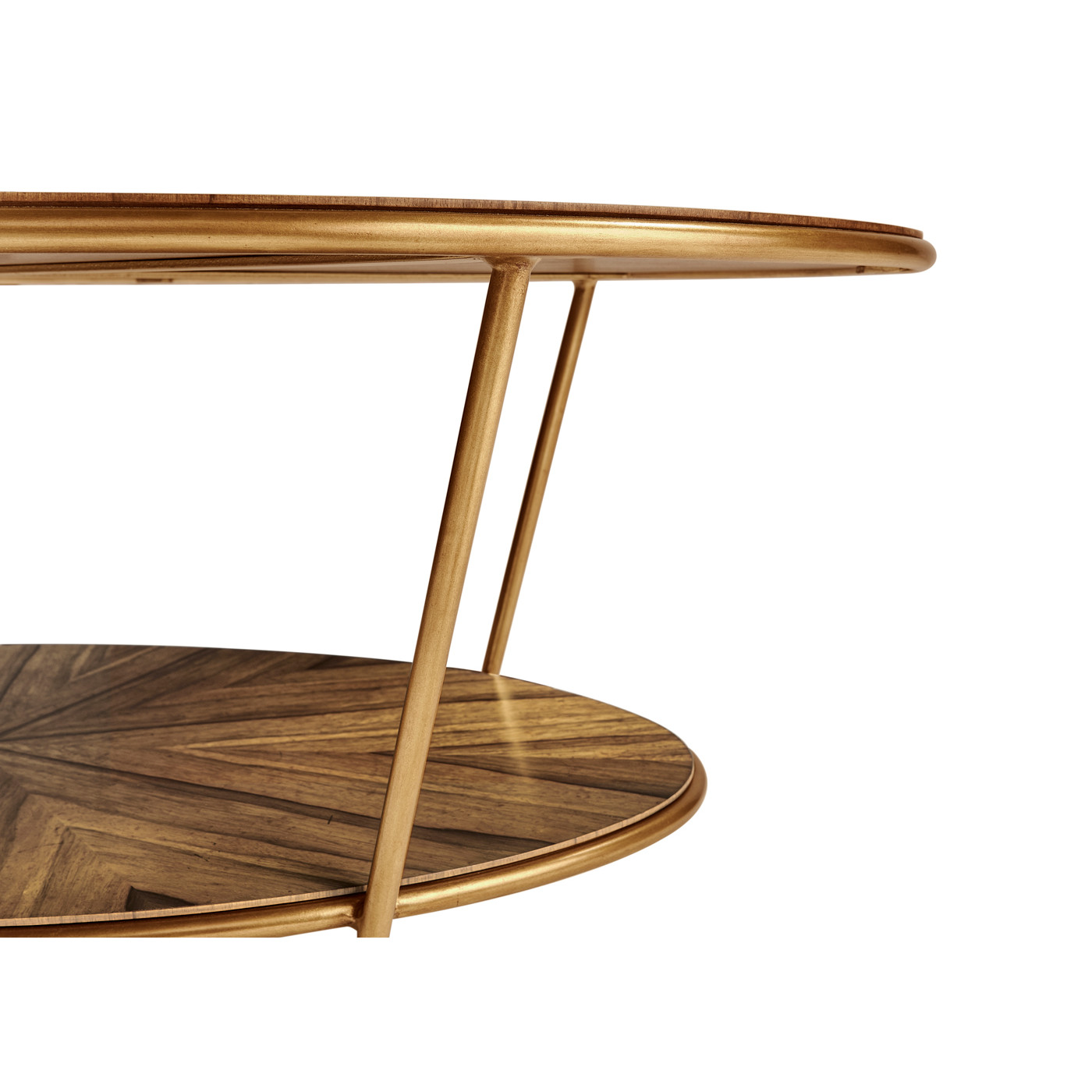 Argentinian walnut veneered oval coffee table