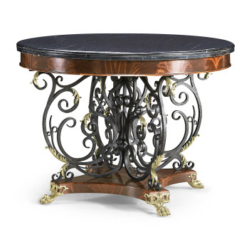 Baroque Wrought Iron & Brass Centre Table