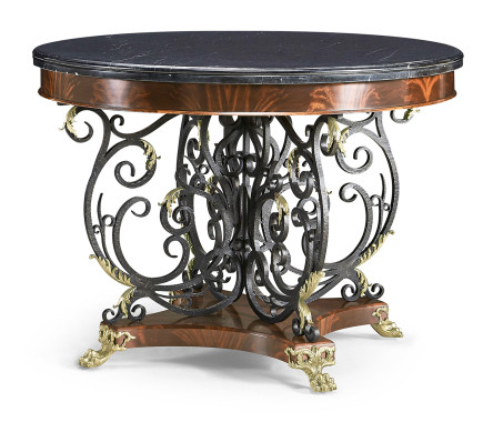 Baroque Wrought Iron & Brass Centre Table