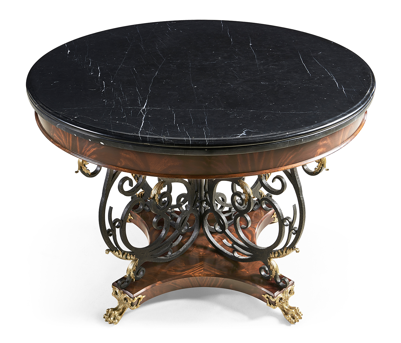 Baroque Wrought Iron & Brass Centre Table