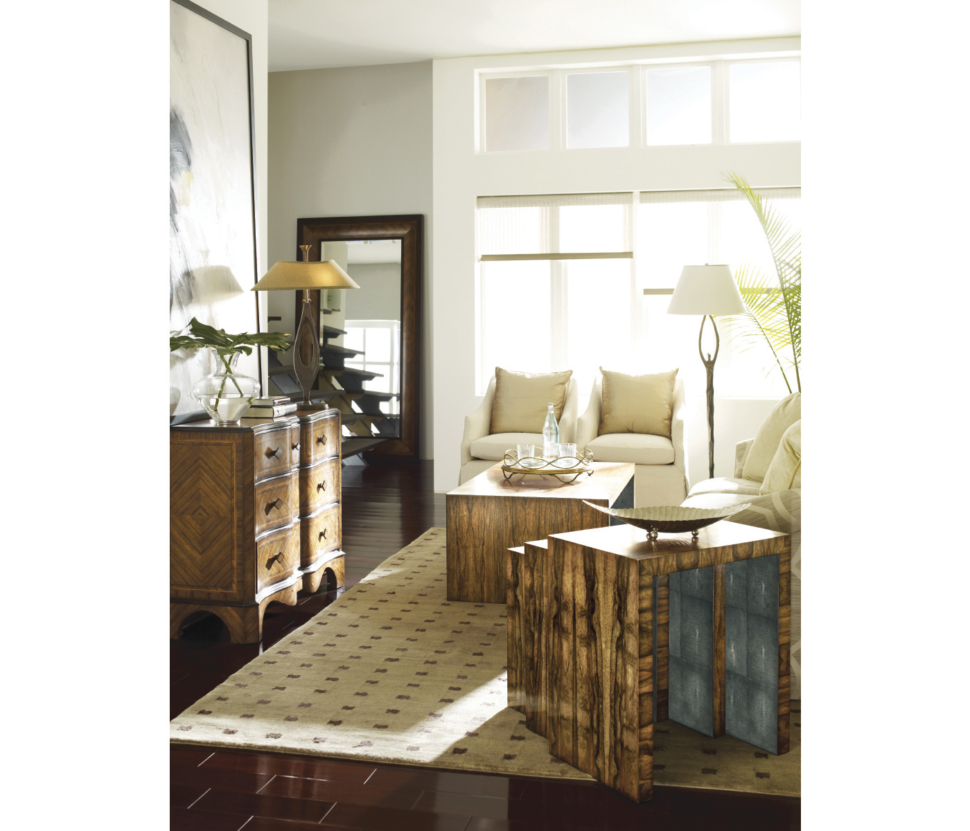 Gadrooned Floor Standing Mirror