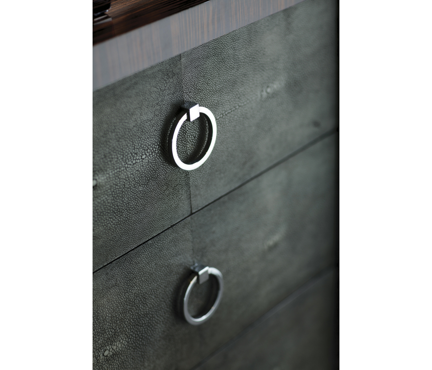 Ivory Faux Shagreen 3-Drawer Chest of Drawers