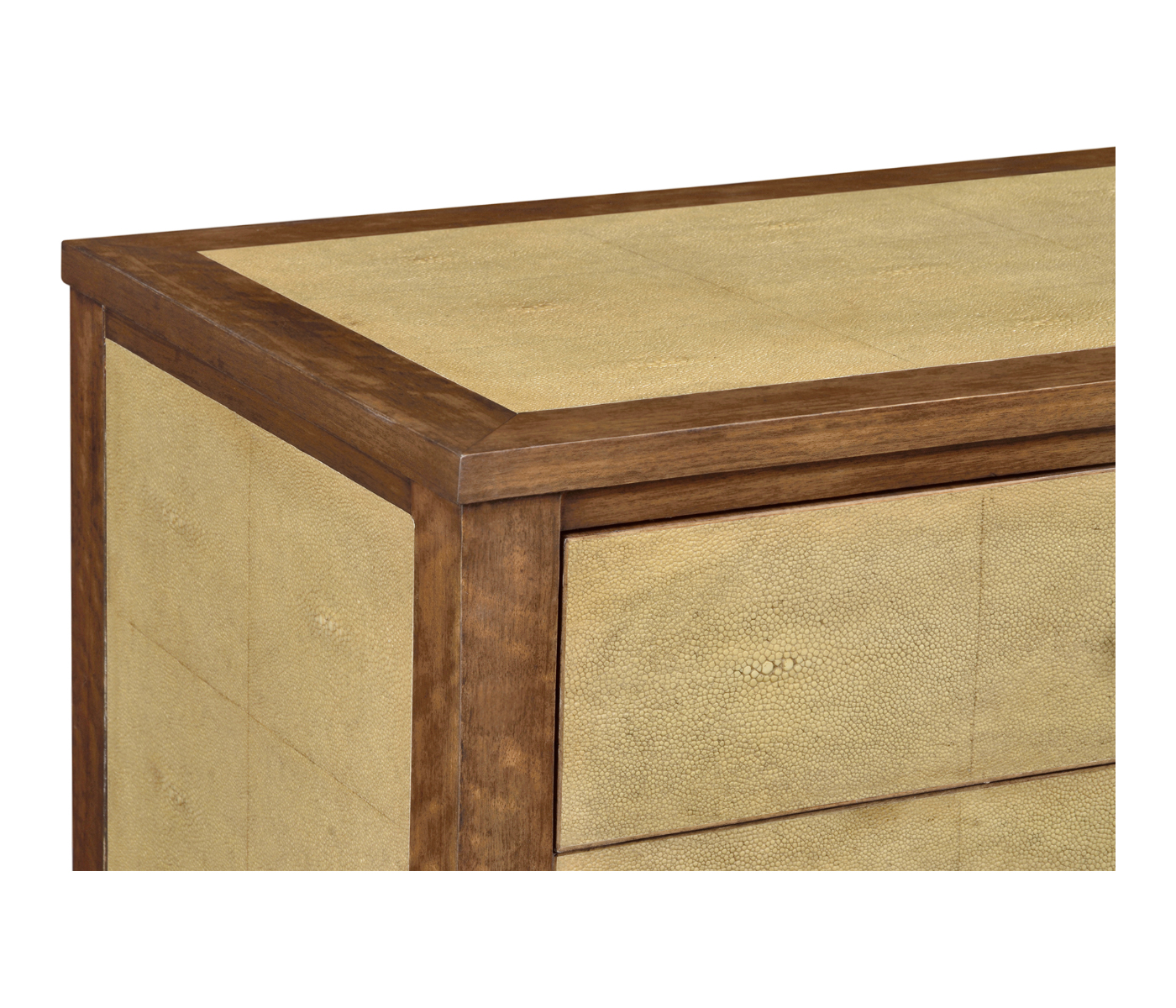 Ivory Faux Shagreen Bedside Chest of Drawers