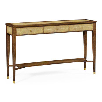 Ivory Faux Shagreen Console