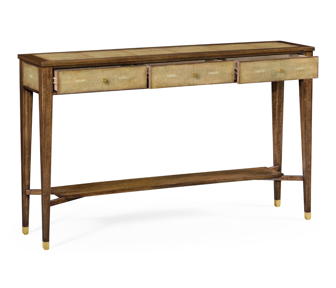 Ivory Faux Shagreen Console