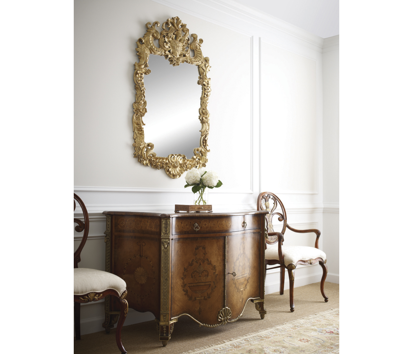 Finely carved & gilded rococo style mirror